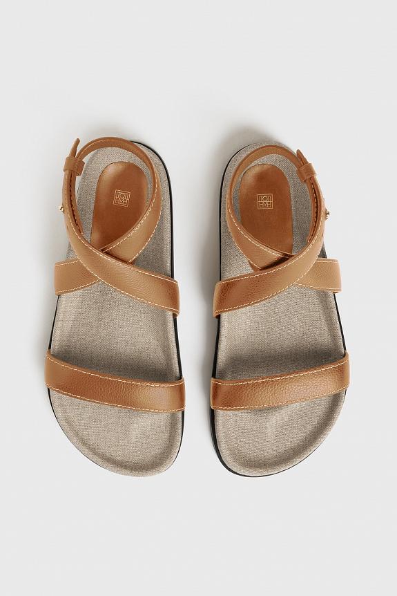Toteme The Leather Chunky Sandal Tan